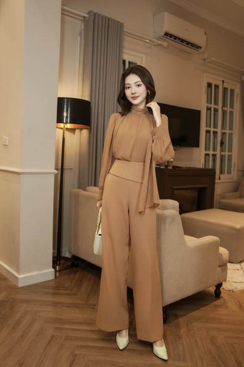Sixdo Caramel Chiffon Blouse